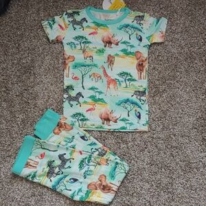 Bnwt Showstoppers 4t 2pc Safari Print Bamboo Gender Neutral Vibrant